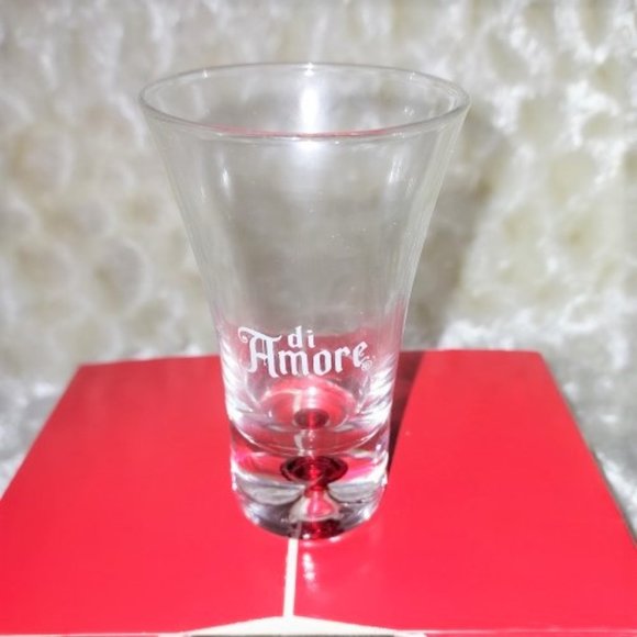 Di Amore Amaretto Vintage Original boxed set of etched 2 fluid ounce shot NIB - Picture 3 of 5